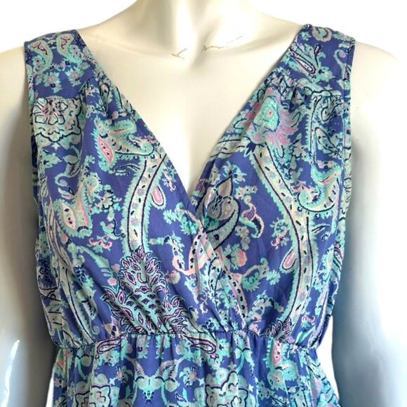 Motherhood Maternity Dress Wrap Top Paisley Handkerchief Hem Midi Dress size M - Picture 4 of 11